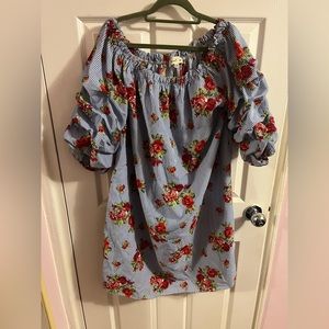 Floral above the knee length dress